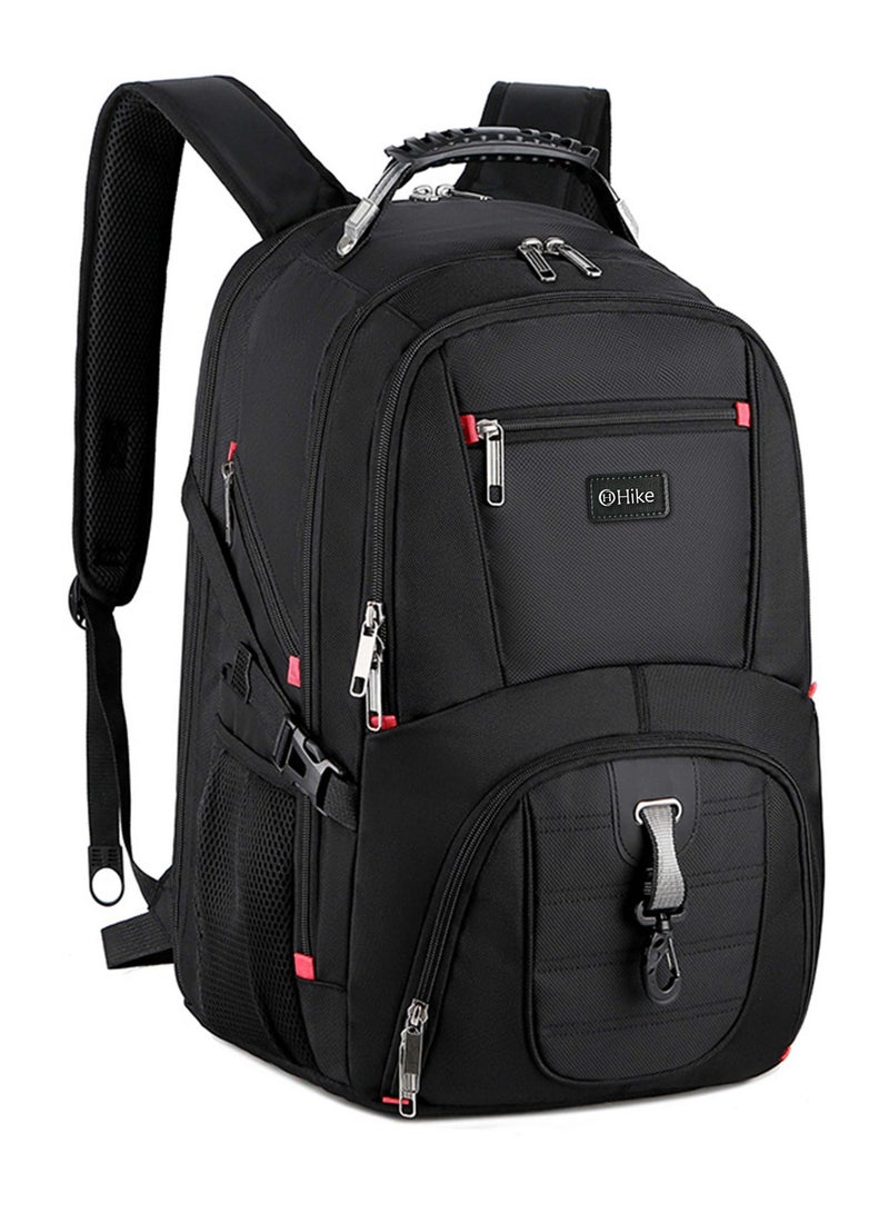 HIKE Unisex Laptop Backpack Water Resistant Carryon Daypack with Built in USB Port and Separate Laptop Compartment for Travel/Business/College, HK8001, Black - Image 5