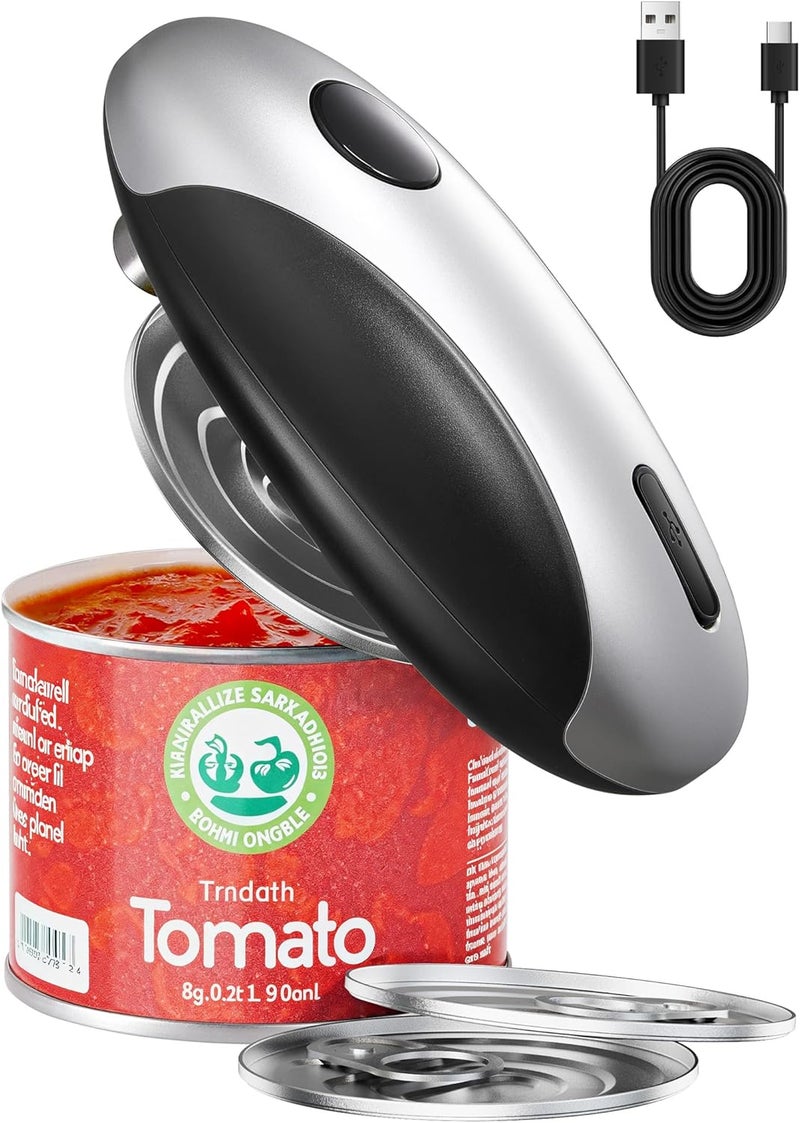 HouseSapp Rechargeable Electric Can Opener - Smooth Edge, One-Touch Automatic Can Opener for Seniors & Arthritis, Hands-Free Can Openers for Kitchen, Type-C Fast Charge, Compact Portable Can Openers - Image 1