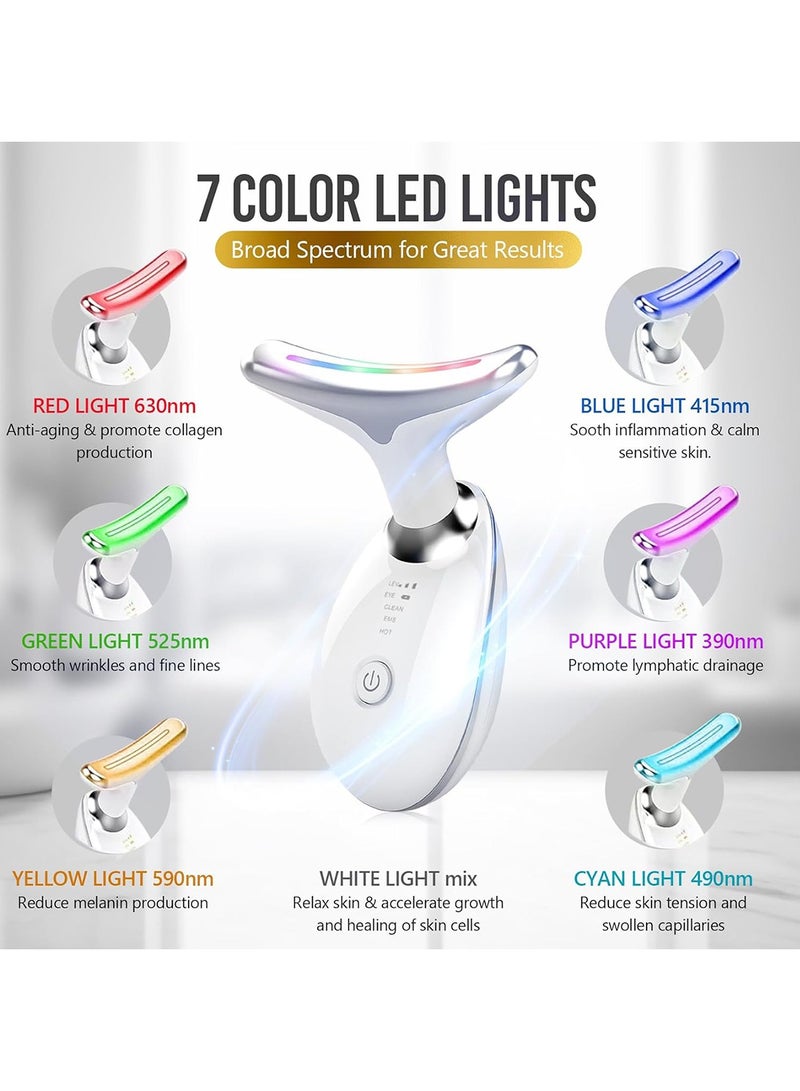 Neck Face Lifting and Firming Massager Microcurrent Beauty Massager 7-Color Mode LED Facial Beauty Instrument Suitable for Skin Care - Image 4