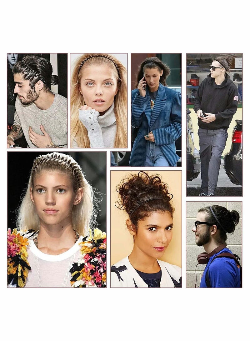 Excefore 8 PCS Hair Hoop Wave-shaped Headband Multi-style Spring Wave Metal Headband Wavy Comb Hair Band Flexible Headband Accessory Accessories for Men and Women in Black - Image 4