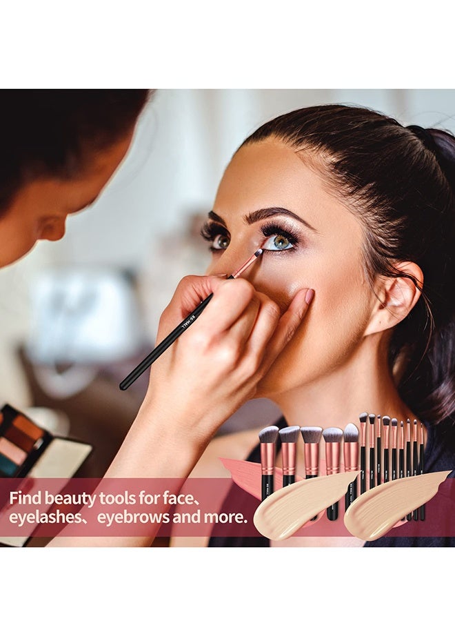 MHONGWEI Makeup Brush Set 14 Pcs Professional Makeup Tools Foundation Eyeshadow Lip Brushes Portable - Image 5