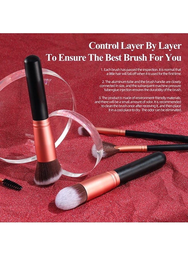 MHONGWEI Makeup Brush Set 14 Pcs Professional Makeup Tools Foundation Eyeshadow Lip Brushes Portable - Image 4