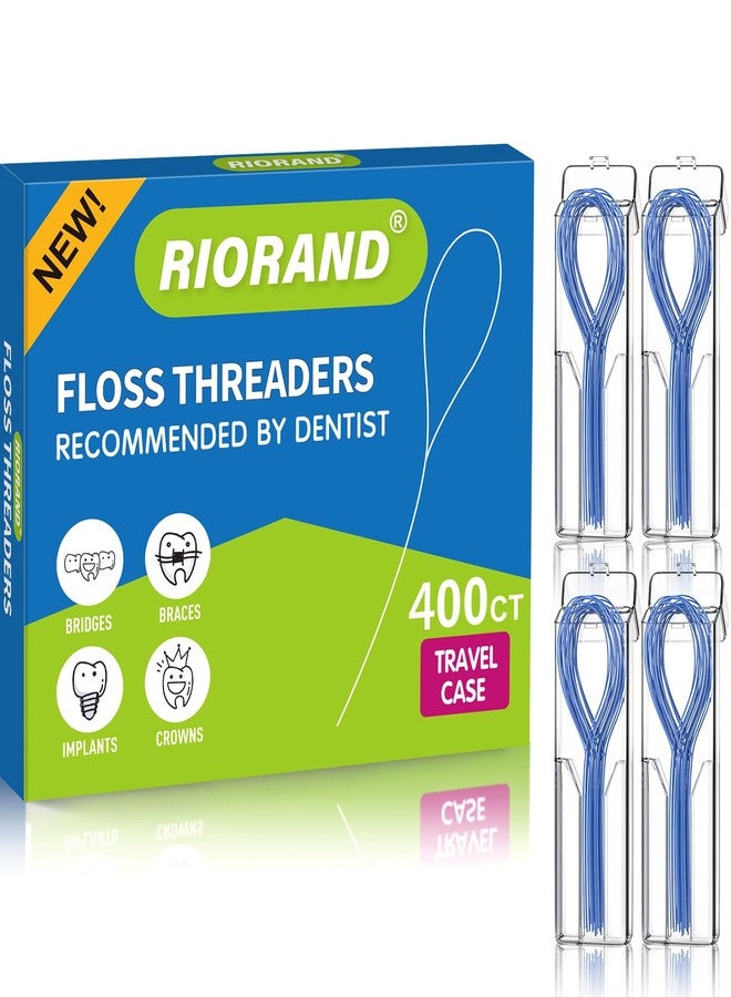 RioRand Floss Threaders, Essential Tool for Maintaining Oral Health with Braces, Bridges, and Implants 400Count (Pack of 4) - Image 1