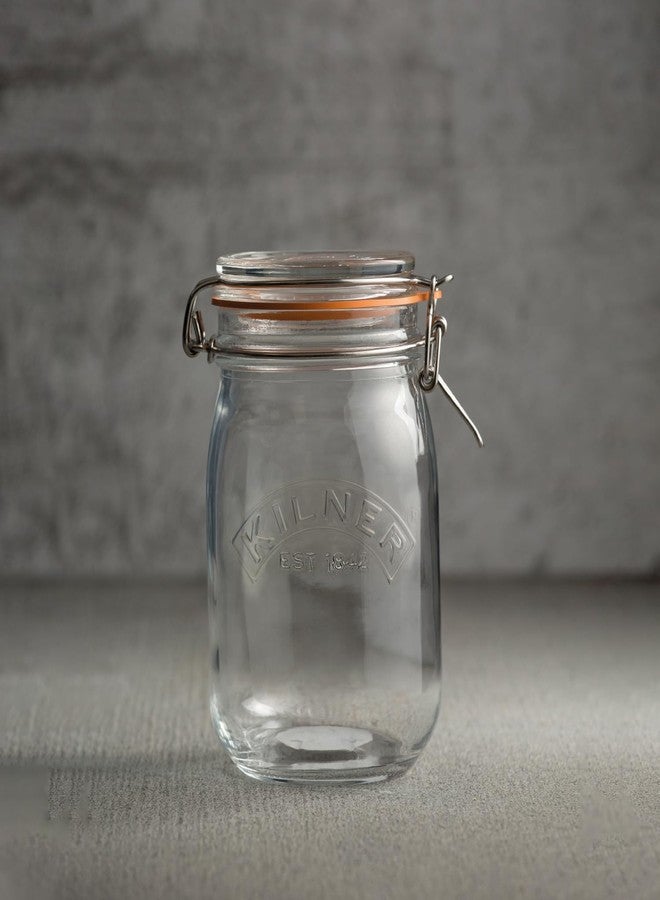Kilner Premium Round Airtight Leakproof Borosilicate Glass Clip Top Jar - 1 Litre | Multipurpose Food Storage Container with Wire Lock for Yougurt, Coffee, Pasta, Drinks - Image 5