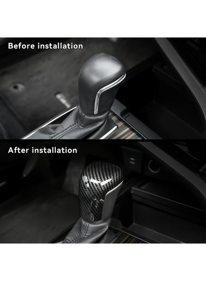 Piano Black Carbon Fiber Gear Shift Knob Cover For Toyota Camry Avalon Sienna Corolla - Image 4