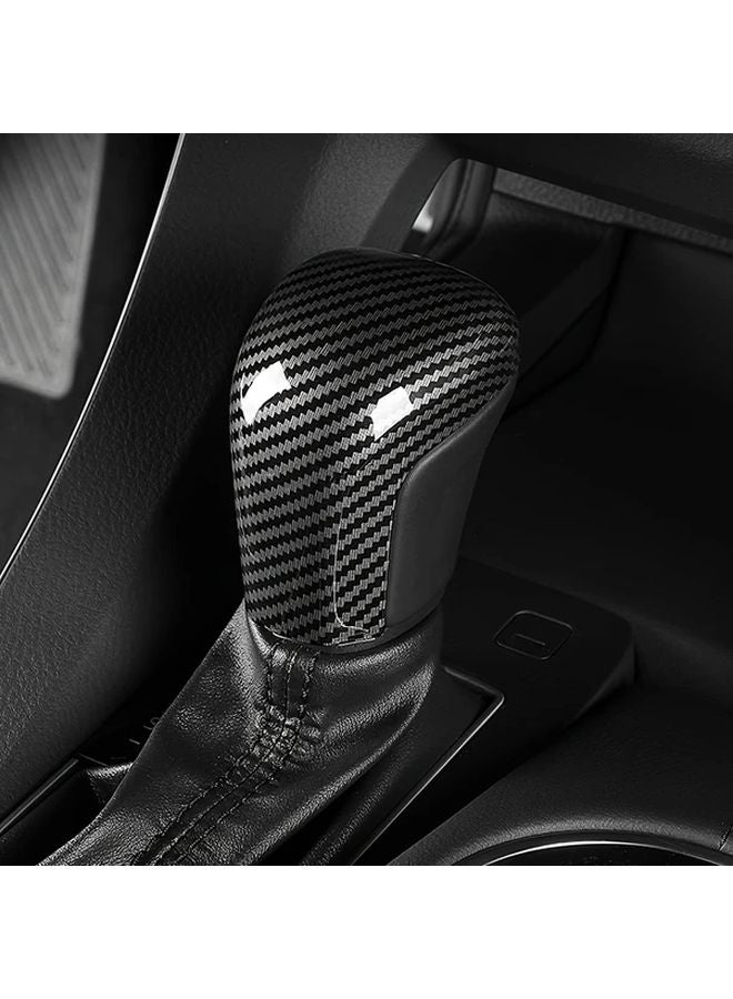 Piano Black Carbon Fiber Gear Shift Knob Cover For Toyota Camry Avalon Sienna Corolla - Image 1
