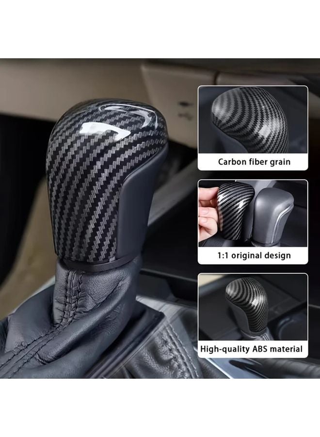 Piano Black Carbon Fiber Gear Shift Knob Cover For Toyota Camry Avalon Sienna Corolla - Image 5