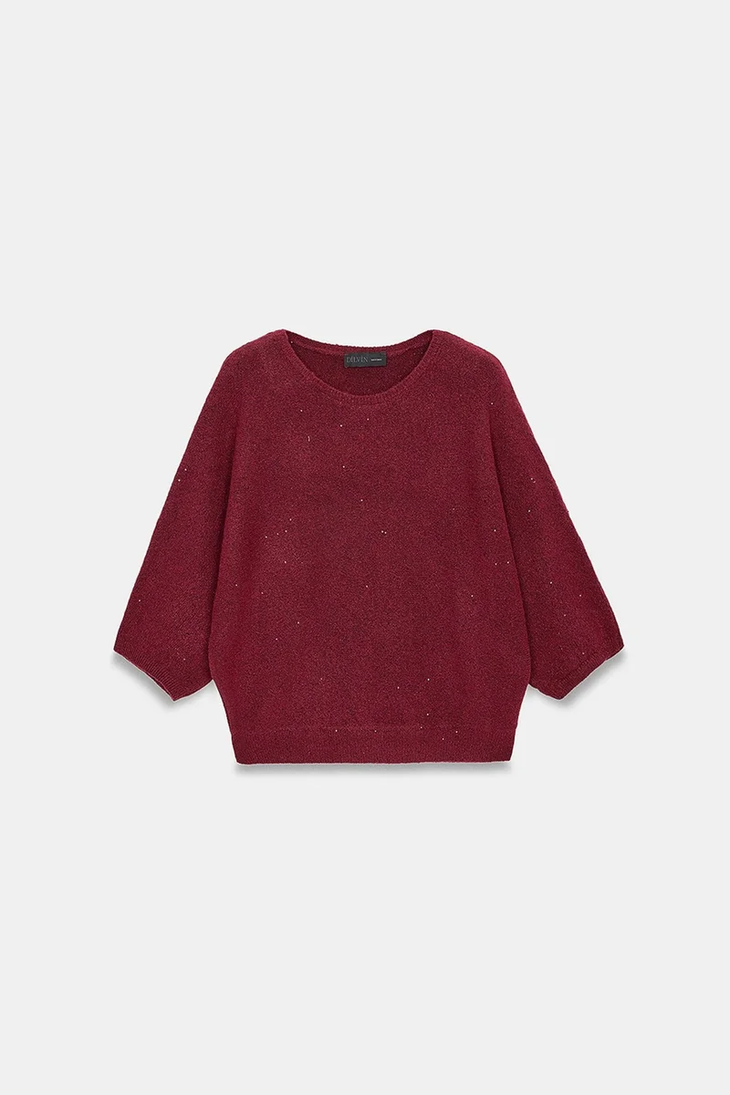 Dilvin Burgundy Red DILVIN Women's Knit Sweater for Women | Best Price UAE