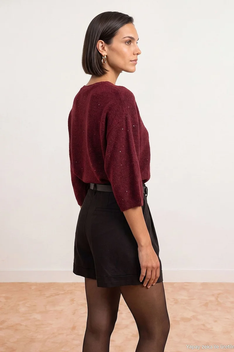 Dilvin Burgundy Red DILVIN Women's Knit Sweater for Women | Best Price UAE