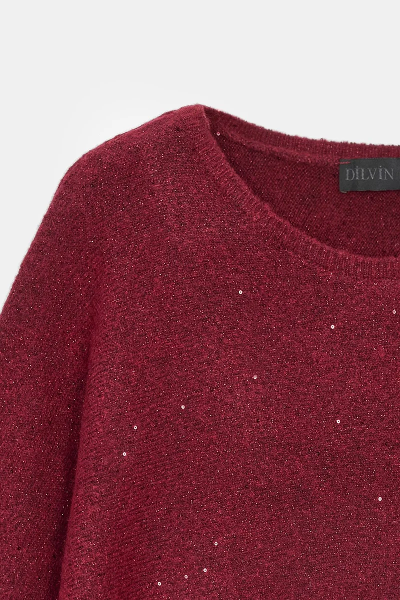 Dilvin Burgundy Red DILVIN Women's Knit Sweater for Women | Best Price UAE