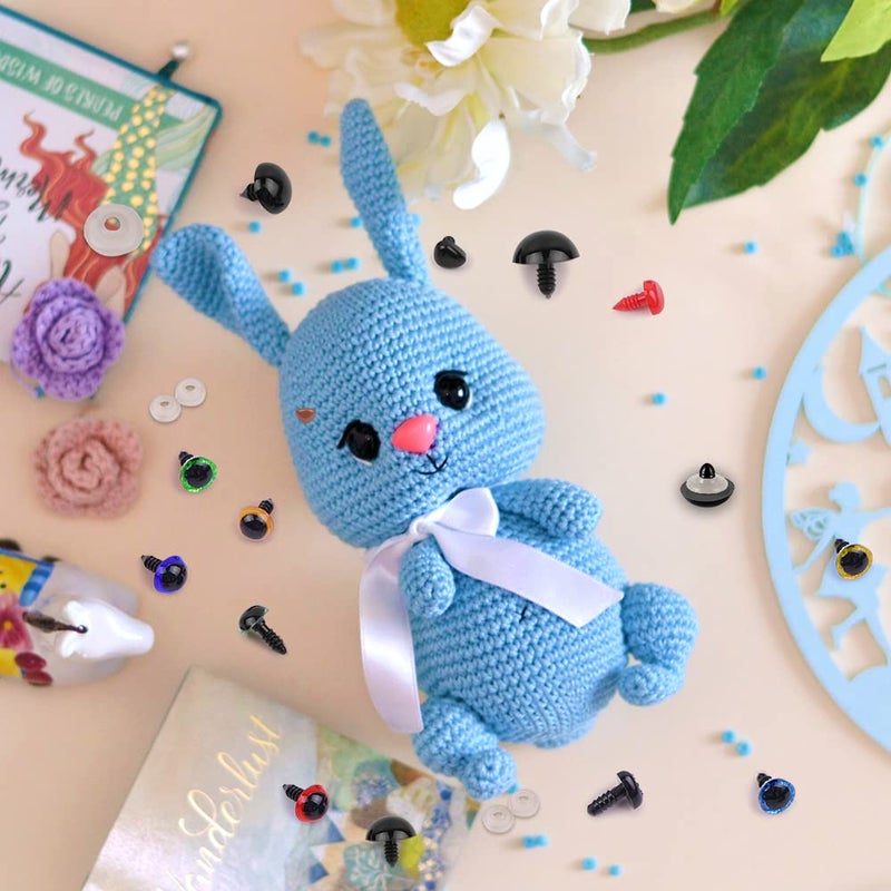 YUJUN 700PCS Safety Eyes for Crochet,6-22mmColorful Glitter Noses with Washers Stuffed Animals Amigurumi Craft Doll Making Teddy Bear Toy - Image 5