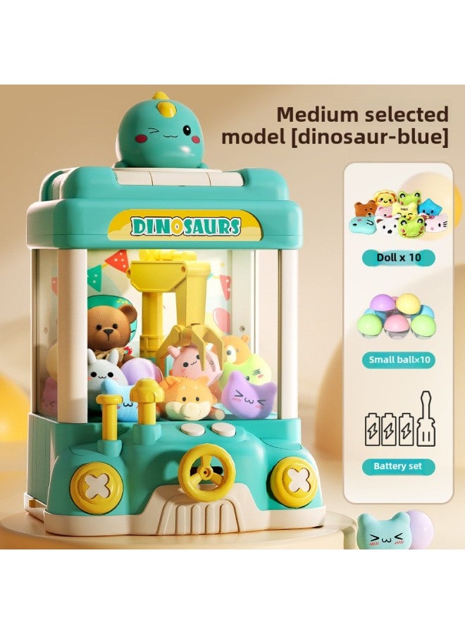 Children's Large Catch Doll Game Machine Toy Small Household Clip Doll Twisted Egg Puzzle Boys And Girls Birthday Gift-Specifications:Children's Selected Dinosaur-blue-e-commerce Box
