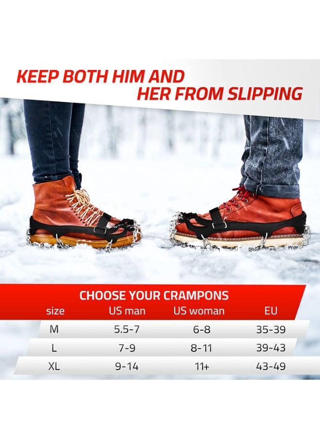 Generic 5pcs Crampons Ice Cleats for Hiking Boots and Shoes, Anti Slip Walk Traction Cleats, Safe Protect for Hiking Climbing Fishing Mountaineering Walking - Men Woomen Kids,Black/M  - Image 5