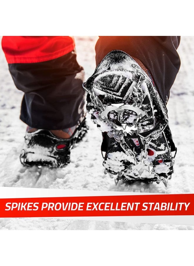 Generic 5pcs Crampons Ice Cleats for Hiking Boots and Shoes, Anti Slip Walk Traction Cleats, Safe Protect for Hiking Climbing Fishing Mountaineering Walking - Men Woomen Kids,Black/M  - Image 3