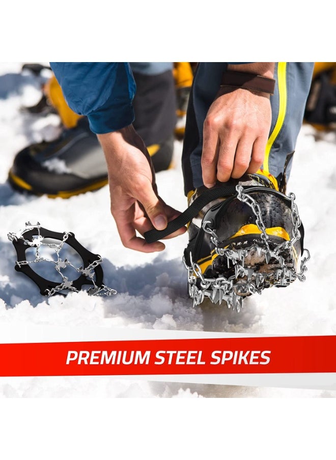 Generic 5pcs Crampons Ice Cleats for Hiking Boots and Shoes, Anti Slip Walk Traction Cleats, Safe Protect for Hiking Climbing Fishing Mountaineering Walking - Men Woomen Kids,Black/M  - Image 4