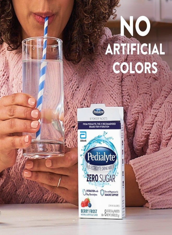 Pedialyte خليط مشروب إلكتروليت بيداليتي مع صفر سكر | ترطيب مع إلكتروليتات أساسية | ترطيب رائع منخفض السعرات الحرارية | توت مثلج، 8 عبوات مسحوق - Image 4