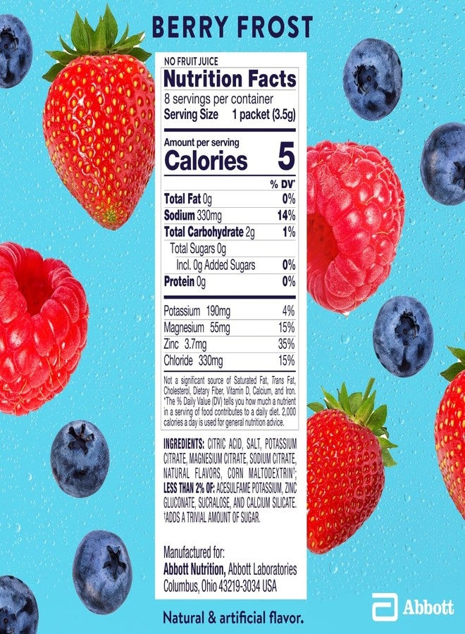 Pedialyte خليط مشروب إلكتروليت بيداليتي مع صفر سكر | ترطيب مع إلكتروليتات أساسية | ترطيب رائع منخفض السعرات الحرارية | توت مثلج، 8 عبوات مسحوق - Image 5