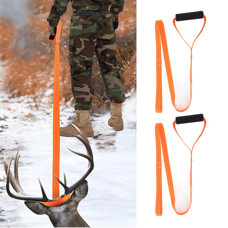 2PCS Deer Drag Rope Heavy Duty Loads Up To 170lbs Comfort Grip Handle Portable Deer Drag Strap for Towing - Image 3