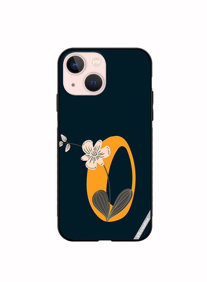 Protective Case Cover For Apple iPhone 14 Alphabet O Design Multicolour