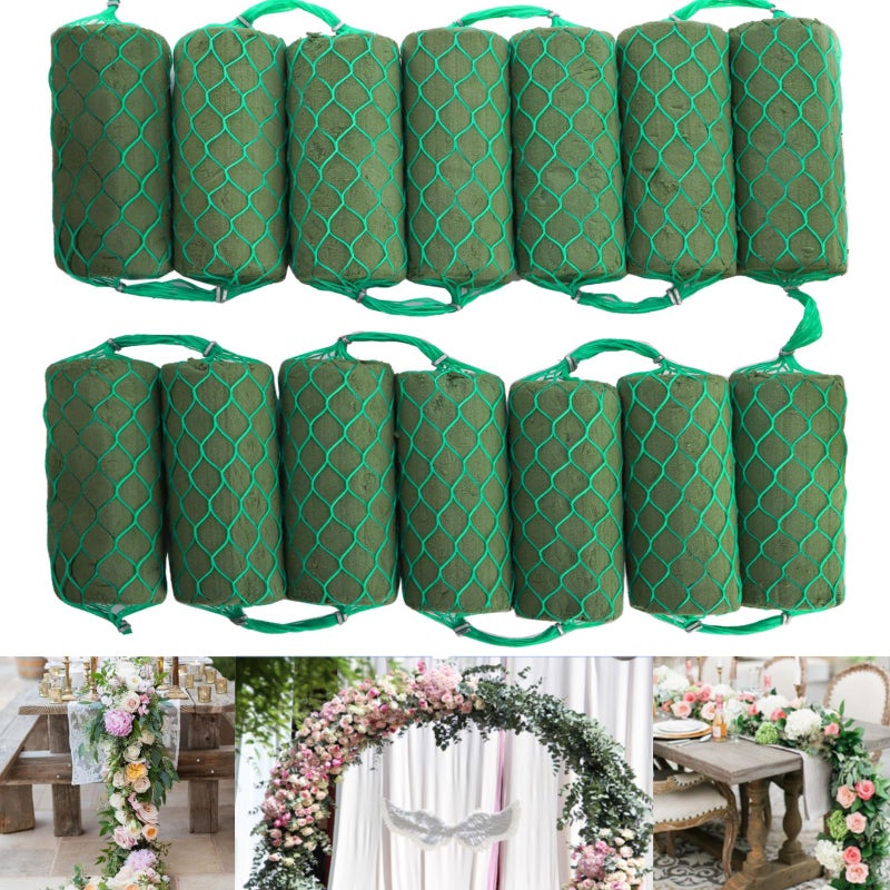 Lyellfe 14 Pieces Floral Foam Garland 10 Ft Arch Door Flower Sponge Blocks Kit Absorption Flower Holder for Wet Dry Fresh Flowers Arrangement CenterpieceWedding Decor