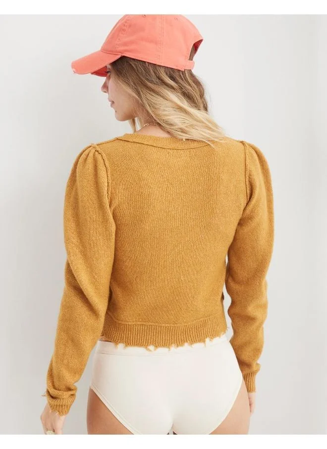 آري من امريكان ايجل Aerie CozyUp Shrunken Crew Sweater