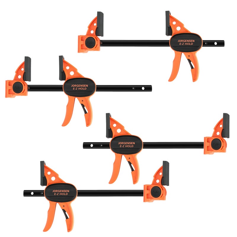 Jorgensen 6" Spreader/Bar Clamp Set, 4-pack,One-Hand Light Duty E-Z Hold Clamp/Spreader, 99216A,Black Orange - Image 1