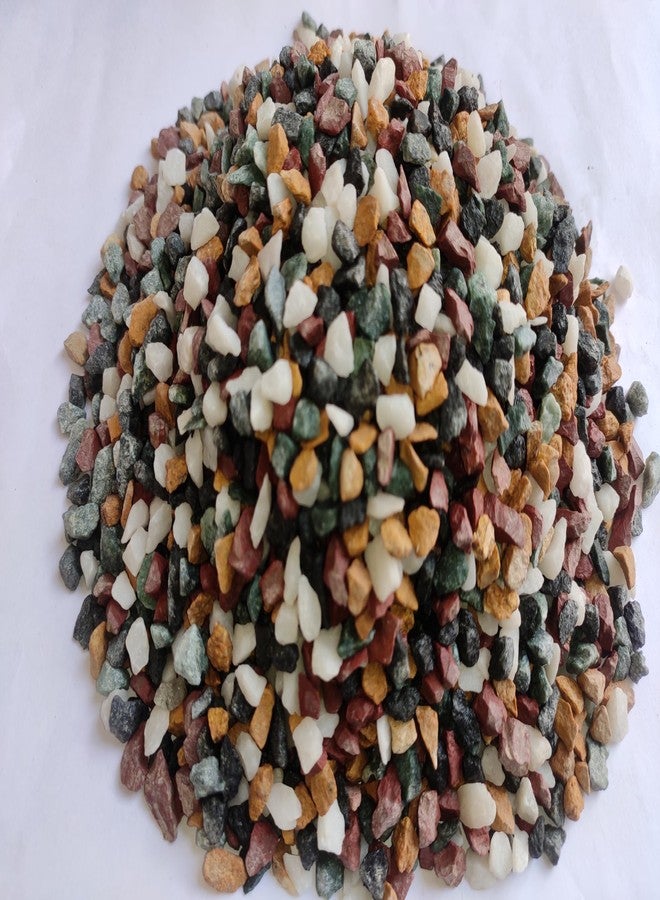 Samariya Natural Multi Color Marble Gravel Chips Pebble Decorative Stones for Aquarium Garden Indoor & Outdoor Decoration Pebble ETC (Small Size) (3 KG) - Image 5