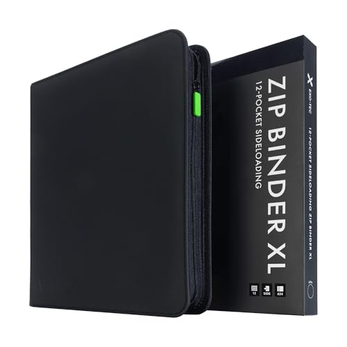 Vault X 12 XL Pocket Trading Card Zip Binder 624 Cards Premium ExoTec Album Material 26 SideLoading Pages Folder Sports TCG Black - Image 1