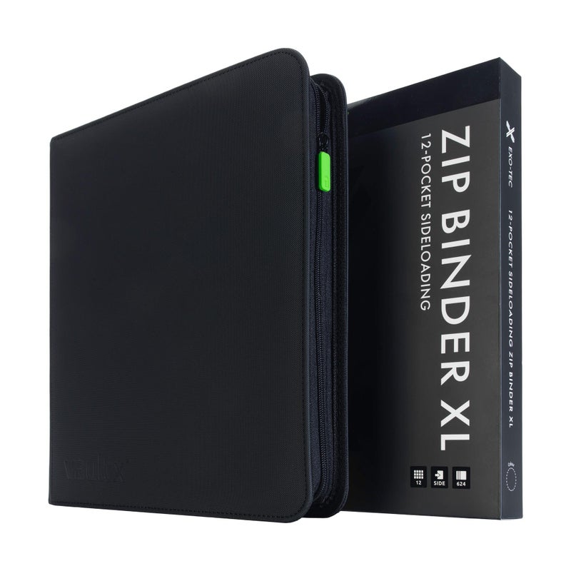 Vault X 12 XL Pocket Trading Card Zip Binder 624 Cards Premium ExoTec Album Material 26 SideLoading Pages Folder Sports TCG Black - Image 2