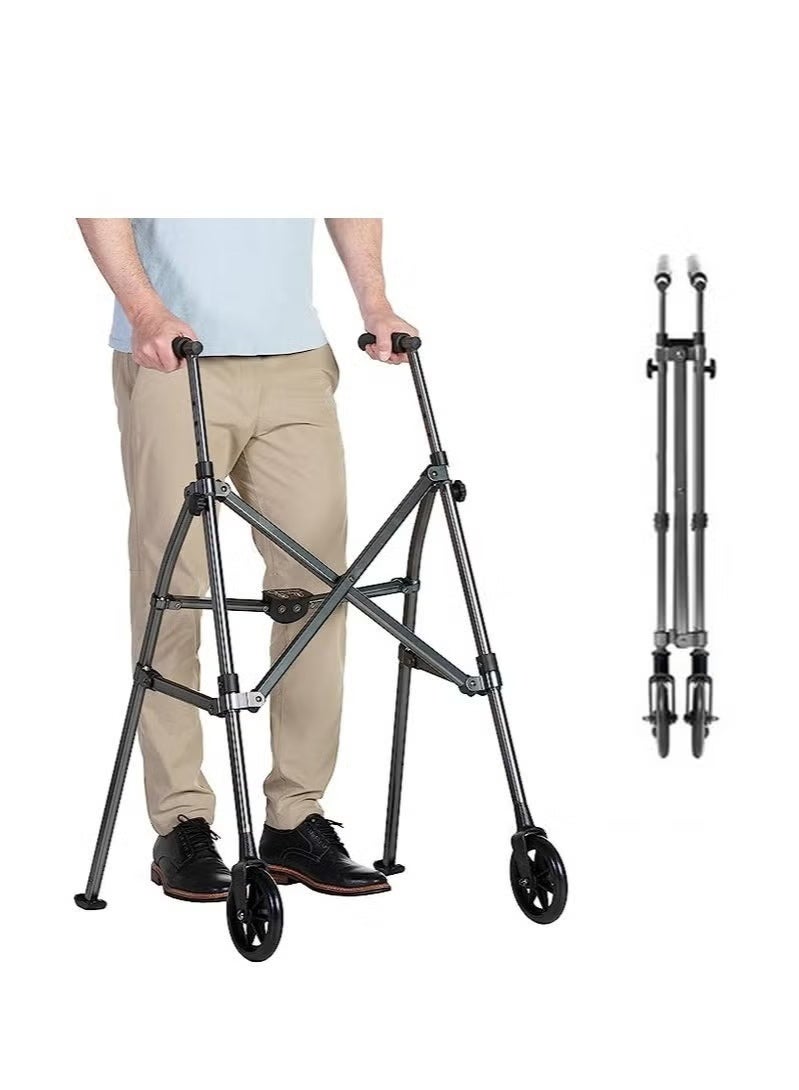 WALALLA Lightweight Foldable Roller Walker for Seniors and Adults, 6 Inch Wheels - Image 2