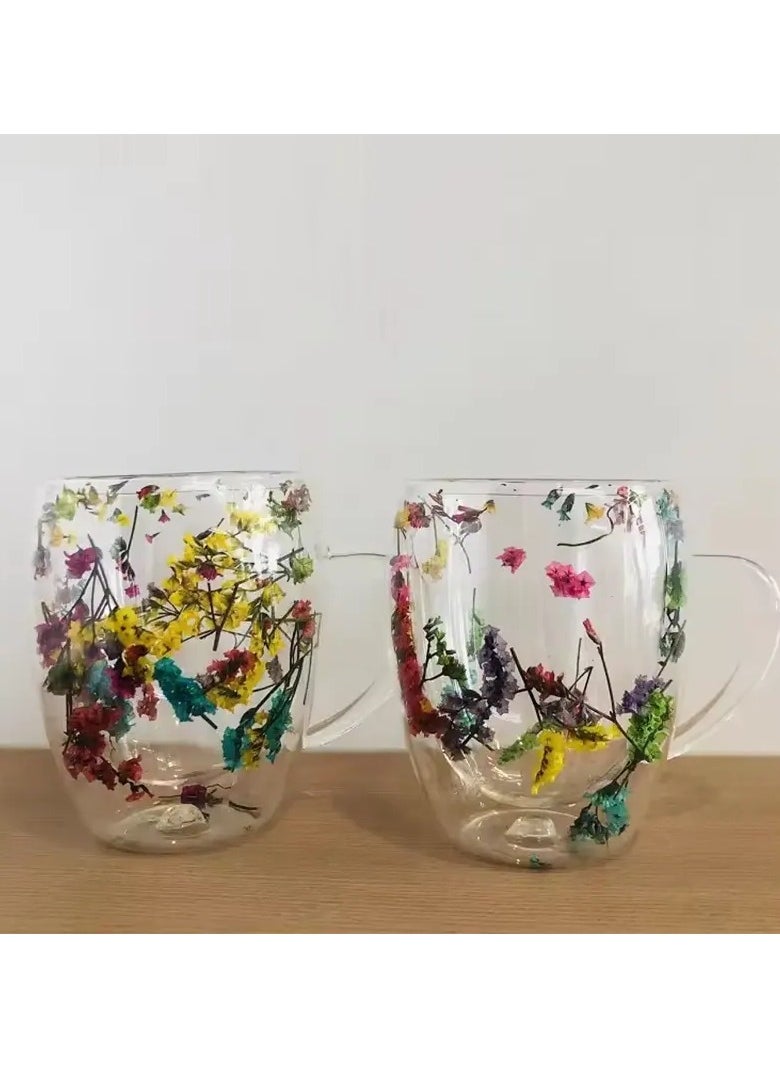 Double Walled Coffee Cups 350ml - Set of 2, Borosilicate Glass Mugs with Real Dry Flowers, Insulated Tea and Coffee Cups, Gift Set for Holiday and Valentine's Day (Multi-1) - pzsku/ZA8ED5B1BBC0F70665B70Z/45/1741547245/9e1a4e88-a3de-498f-ae69-e6cfc73ce8b2