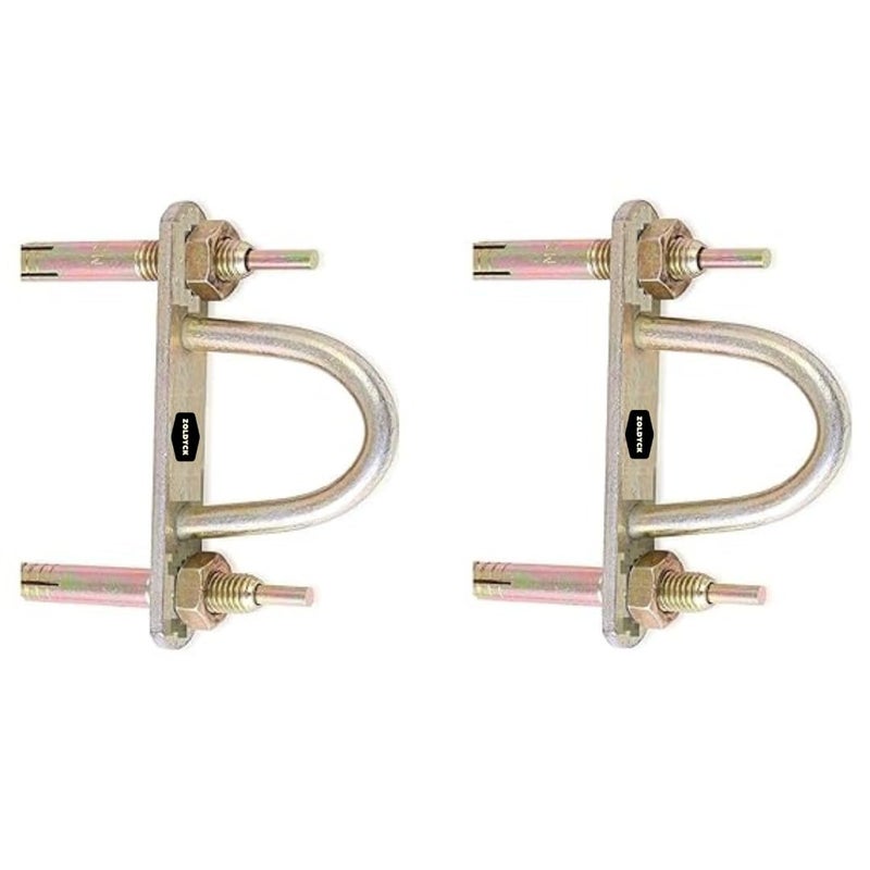 ZOLDYCK DHook Kada MildSteel 2 Pack with 3inch10x75mm 4 Nos Fastener Golden for SwingHammock ChairBoxing Bag and Ceiling Fan - Image 1