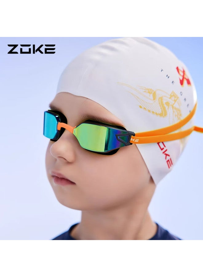 Zoke Children's Electroplated Swimming Goggles, High-definition Waterproof Anti-fog, For Swimming Compeions And Training, Youth Racing, 623502202-2 - Image 1