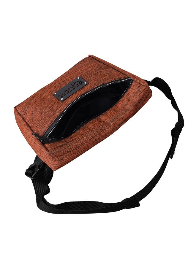 Syutm Trapeze Unisex Waist Pack Travel Handy Hiking Zip Pouch Document Money Phone Belt Sport Bag Bum Bag for Men and Women Nylon (Melange Orange) - Image 2