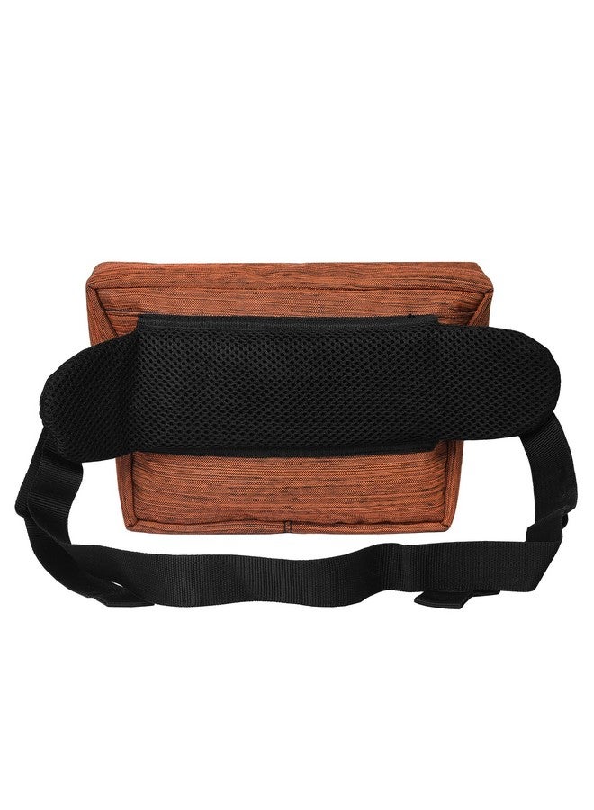 Syutm Trapeze Unisex Waist Pack Travel Handy Hiking Zip Pouch Document Money Phone Belt Sport Bag Bum Bag for Men and Women Nylon (Melange Orange) - Image 5