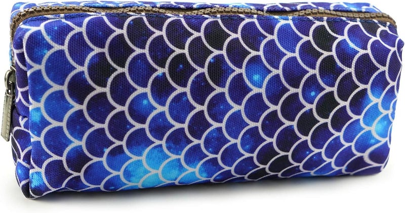 LParkin Mermaid Large Capacity Canvas Pencil Case Pen Bag Pouch Stationary Case Makeup Cosmetic Bag