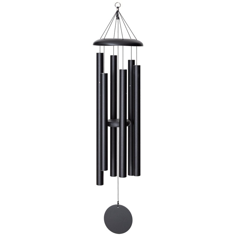 Corinthian Bells by Wind River 50 inch Black Wind Chime for Patio Backyard Garden and Outdoor Decor Aluminum Chime Made in The USA