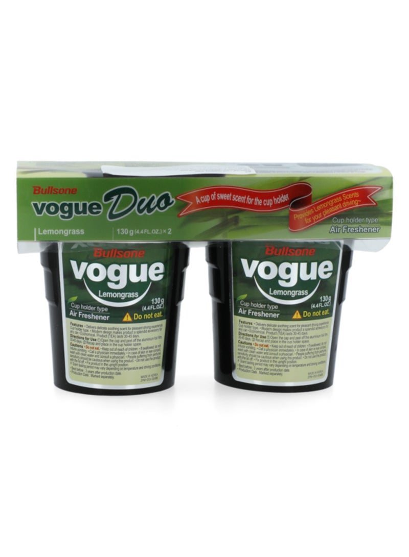 Bullsone 2-Piece Vogue Lemongrass Car Air Freshener – Refreshing 130g Duo for a Zesty Aroma - Image 1