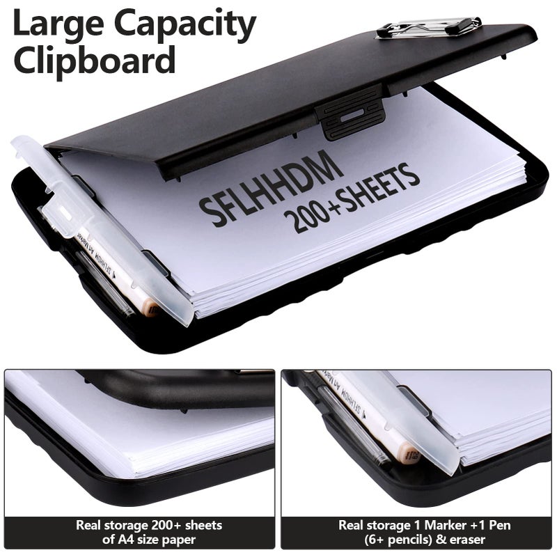 SFLHHDM Storage Clipboard with Pen Holder, High Capacity Clipboards for Classroom, Clip Boards 8.5x11 with Storage, Low-Profile Clip, Lightweight Plastic Clipboard for Kids, Lawers, Office Workers - Image 2