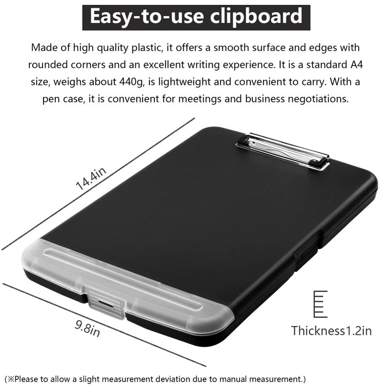 SFLHHDM Storage Clipboard with Pen Holder, High Capacity Clipboards for Classroom, Clip Boards 8.5x11 with Storage, Low-Profile Clip, Lightweight Plastic Clipboard for Kids, Lawers, Office Workers - Image 4