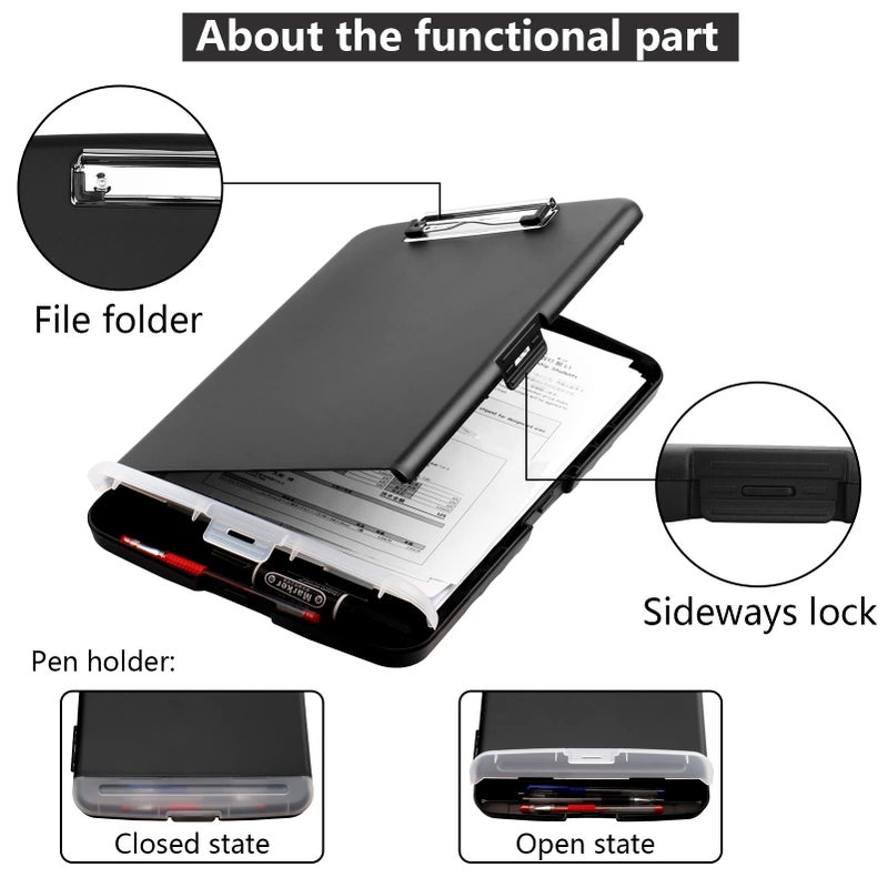 SFLHHDM Storage Clipboard with Pen Holder, High Capacity Clipboards for Classroom, Clip Boards 8.5x11 with Storage, Low-Profile Clip, Lightweight Plastic Clipboard for Kids, Lawers, Office Workers - Image 5