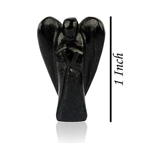 Crystu Natural Black Tourmaline Angel Crystal Stone Angel Size 2.4 cm (1 inch). Charged by Reiki Grand Master & Vastu Expert (Color : Black) - Image 5