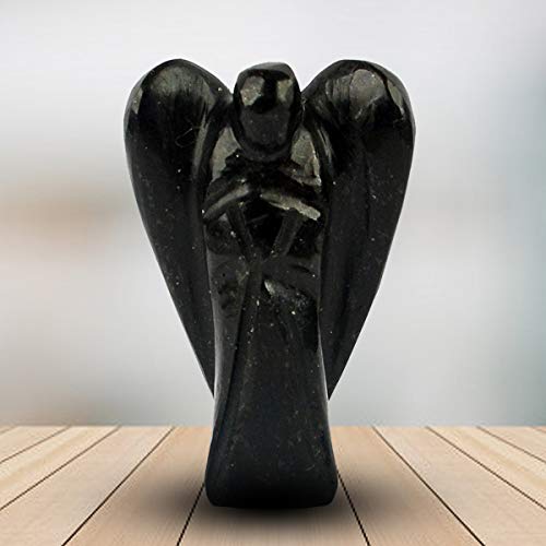 Crystu Natural Black Tourmaline Angel Crystal Stone Angel Size 2.4 cm (1 inch). Charged by Reiki Grand Master & Vastu Expert (Color : Black) - Image 3