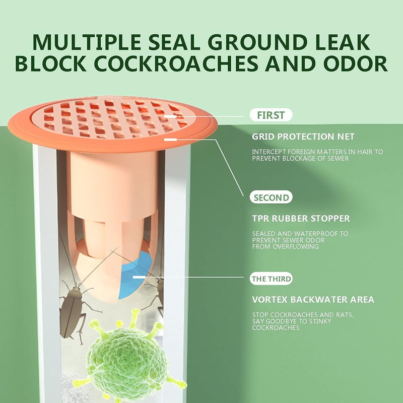 klarako Drain Backflow Preventer, Drain Hair Catcher Silicone Sink Strainer, Floor Drain Anticlog, Toilet Floor Drain Toilet Deodorant Suitable for Kitchen and Bathroom (White) - Image 4