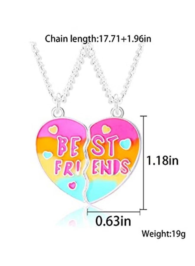 اتش واي 2 قطعة قلب BFF قلادة قلادة الصداقة القلائد أفضل الأصدقاء إلى الأبد حورية البحر الذيل قلادة الصداقة هدايا للفتيات النساء - Image 4