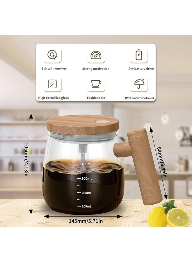 Electric Mixing Mug,Self Stirring Coffee Mug with Lid & Handle Home Office Stirring Cup,400ml Lightweight Self Mixing Cup High Speed Suitable for Coffee/Milk/Protein Powder  - Image 2