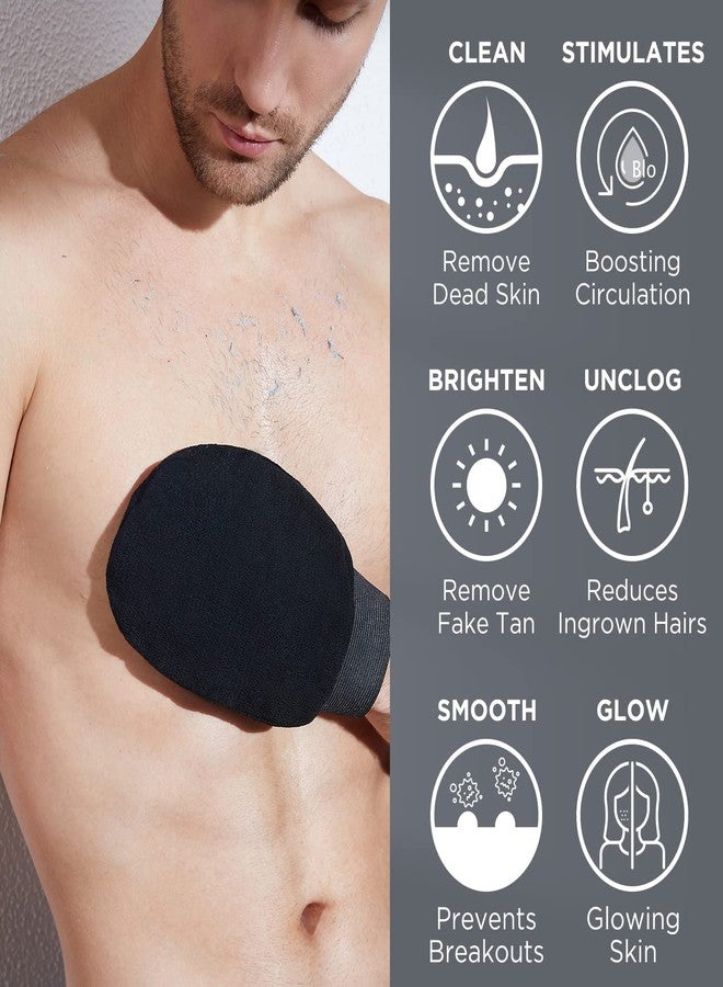 Magic Secret Moroccan Hammam Exfoliating Kessa Scrub Glove Shower Scrub Gloves Body Facial Tan Massage Mitt (Pack of 1, Black) - Image 3