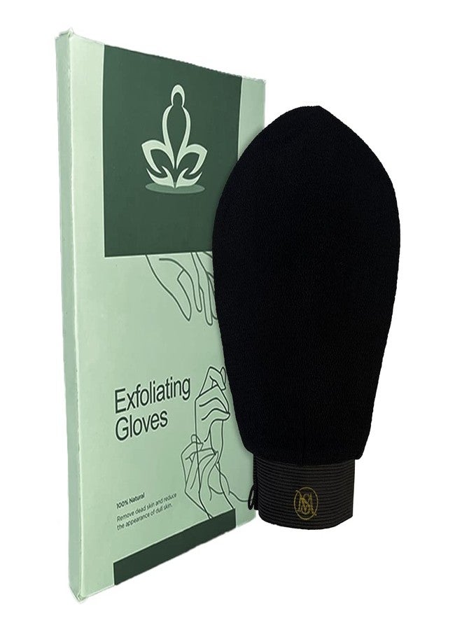 Magic Secret Moroccan Hammam Exfoliating Kessa Scrub Glove Shower Scrub Gloves Body Facial Tan Massage Mitt (Pack of 1, Black) - Image 1
