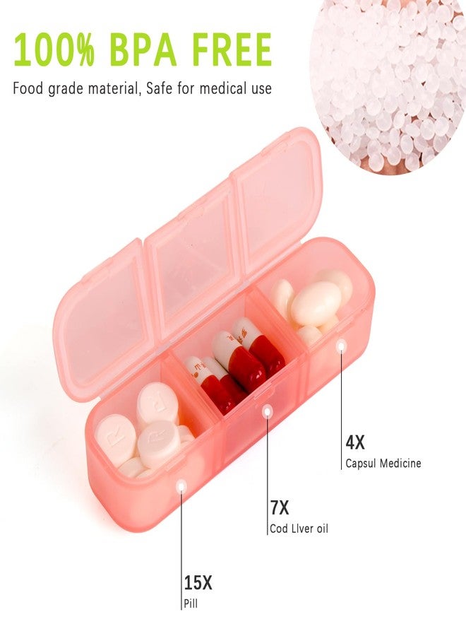 STORICANS Pill Organizer 3 Times a Day Pink, Weekly Pill Case with Labels, Pill Box Medicine Organizer to Hold Vitamins and Medication | IPX7 Waterproof |21 Independent Sealing Rings - Image 3