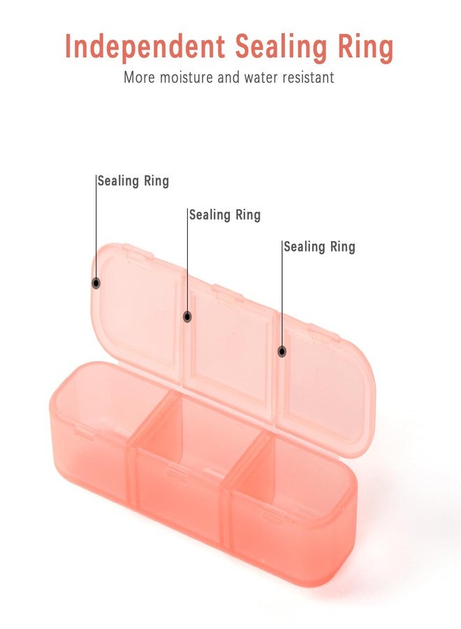 STORICANS Pill Organizer 3 Times a Day Pink, Weekly Pill Case with Labels, Pill Box Medicine Organizer to Hold Vitamins and Medication | IPX7 Waterproof |21 Independent Sealing Rings - Image 2